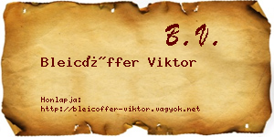 Bleicöffer Viktor névjegykártya